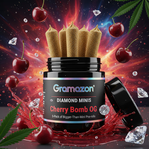 5-pack Pre-Rolls - Cherry Bomb OG Liquid Diamonds Kief Infused 💎