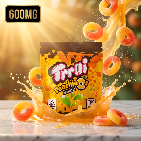 600mg Peachie O's - Only $3 per 100mg