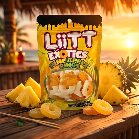 1000mg LiiTT Exotics - Pineapple Rings Medicated Gummies