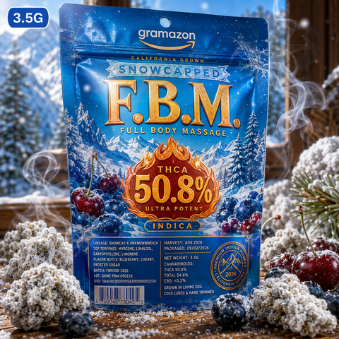 3.5g ❄️ F.B.M. Full Body Massage - Snowcapped Indica