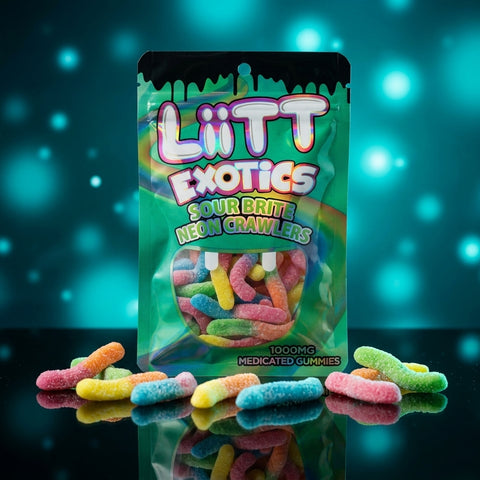 LiiTT Exotics Sour Brite Neon Crawlers 1000mg package
