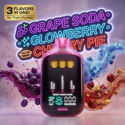 🔥2g Switch - Triple Indica GrapeSoda x CherryPie x GlowBerry - Liquid Live Diamonds Disposable