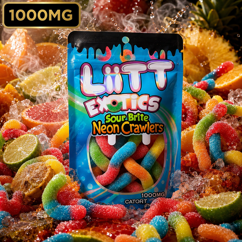 1000mg LiiTT Exotics - Sour Brite Neon Crawlers Medicated Gummies