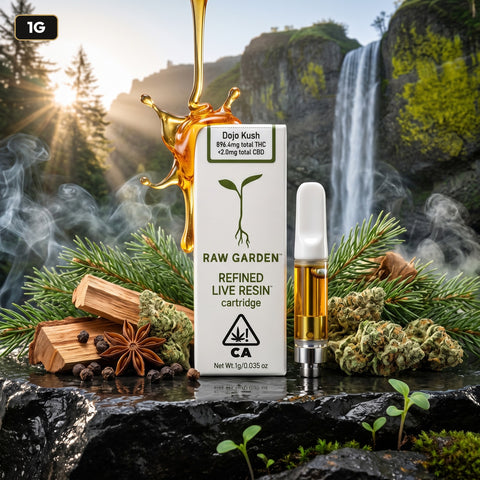 Raw Garden Dojo Kush 1g refined live resin cartridge
