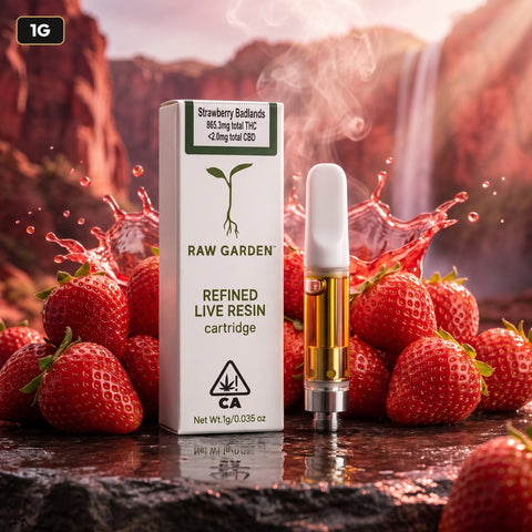 Raw Garden Strawberry Badlands 1g refined live resin cartridge