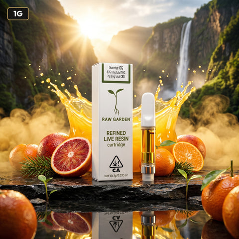 Raw Garden Sunrise OG 1g refined live resin cartridge