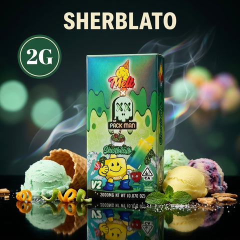 2g Melt x Pack Man - Sherblato Live Resin Sugar Liquid Diamonds
