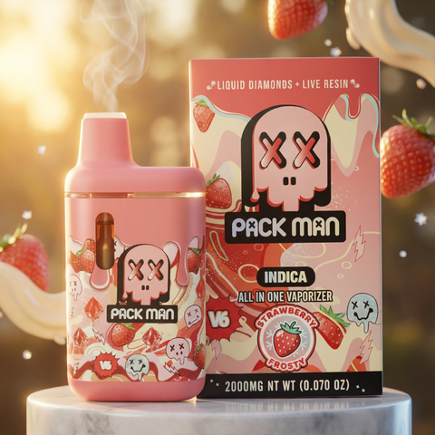 🔥2g Packman - Strawberry Frosty Live Resin Disposable