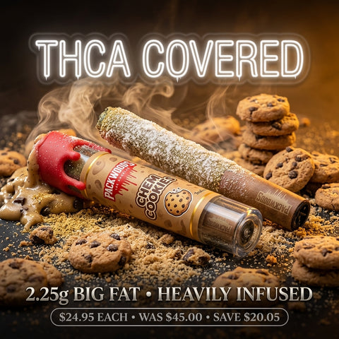 THCA Covered 👅💥🔥 2.25g Big Fat - Heavily Infused - Chem Cookies