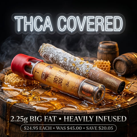 THCA Covered 👅💥🔥 2.25g Big Fat - Heavily Infused - Honey Bourbon