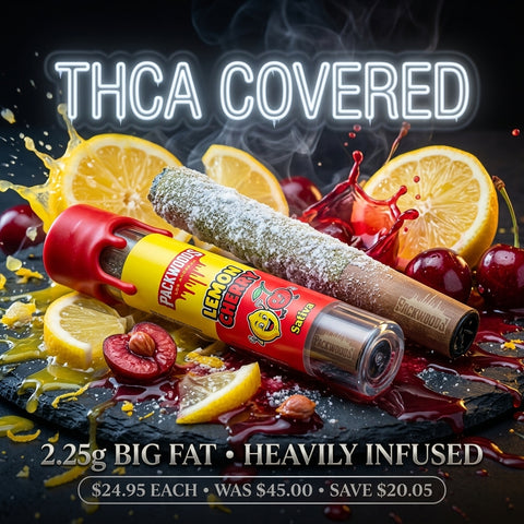 THCA Covered 👅💥🔥 2.25g Big Fat - Heavily Infused - Lemon Cherry